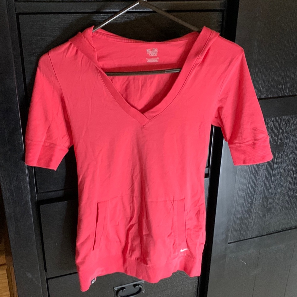 Pink Nike Short Sleeve Hoodie